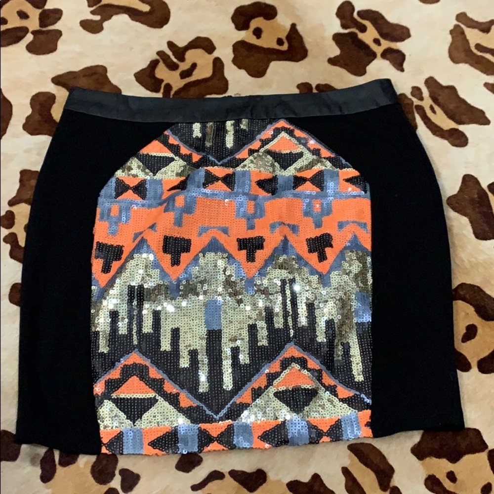 Aztec sequin skirt